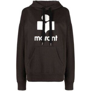 Marant Étoile Mansel Flocked-logo Hoodie Faded Black Size36 SW0001FA-B1M12E